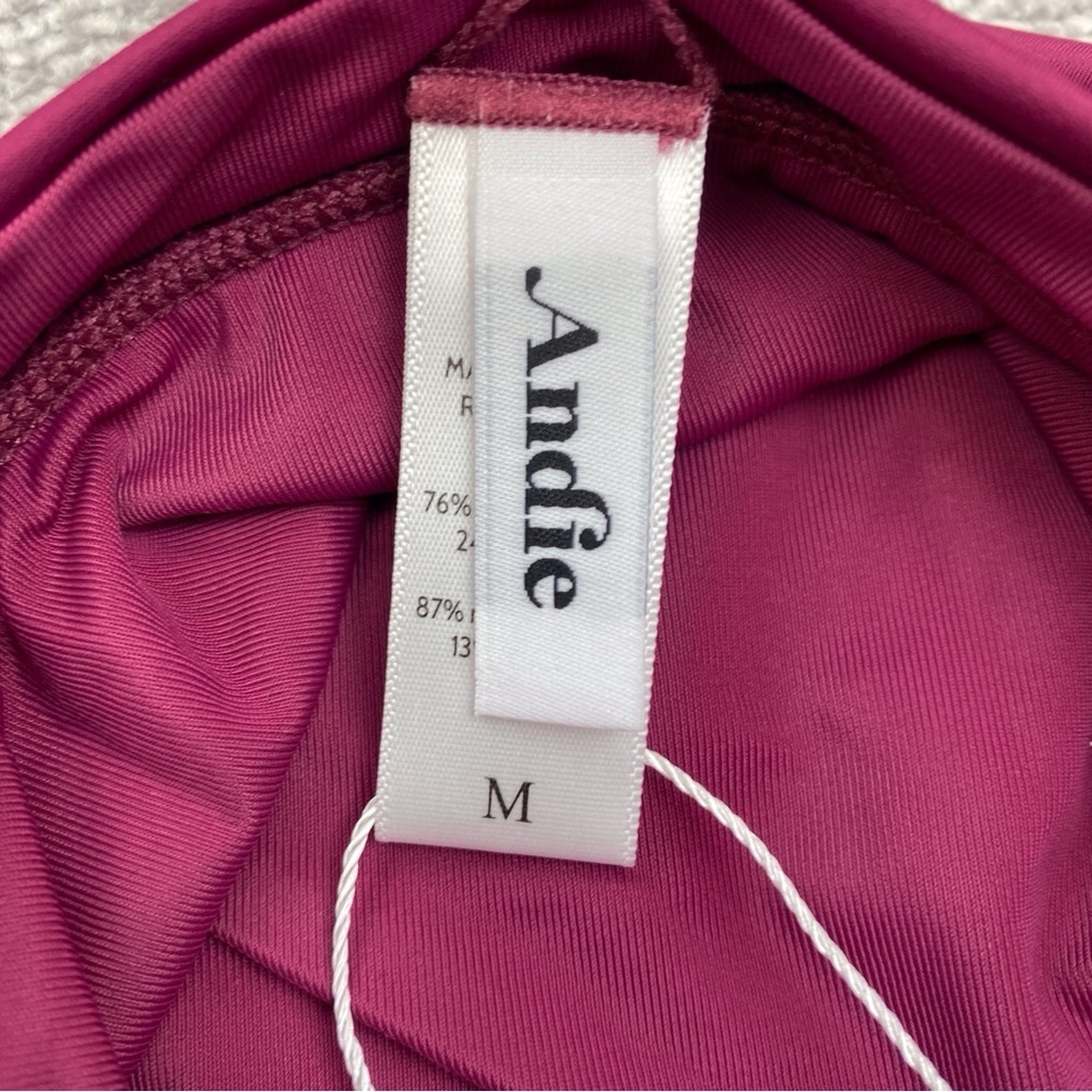 Andie The Caicos Bottom Womens Medium Purple High Waisted Hi Cut Swim AB367-PLUM - Picture 10 of 10